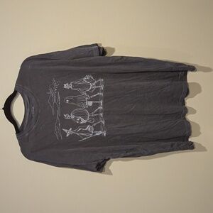 American Eagle Oversized Halloween Tee, Medium, Dark Wash Gray